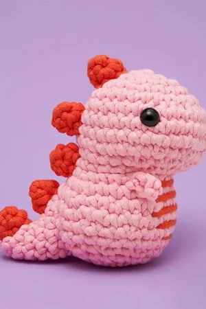 Best Seller Fred the Dinosaur Pink Crochet Kit
