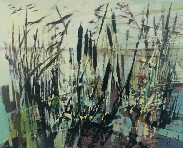 ▷ L'étang by Jean Theobald Jacus, 1962 | Oil Painting for Sale Latest