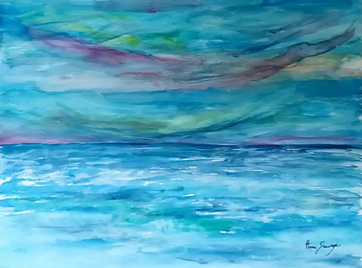 ▷ Et le temps s'arrête - Aquarelle by Âme Sauvage, 2024 | Watercolor Paintings Don’t Miss Out