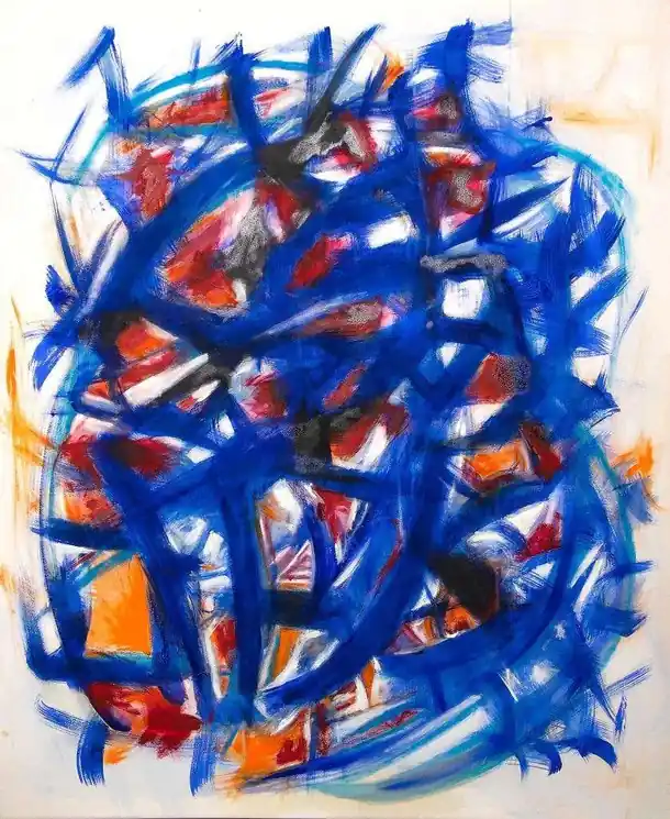 Special Offer ▷ Blue and Orange Match by Giorgio Lo Fermo, 2020 | Oil Painting for Sale