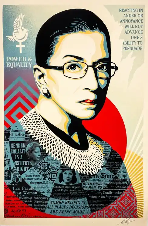 ▷ A Champion of Justice - Large Version by Shepard Fairey (Obey), 2021 | Screen print Worldwide Shipping