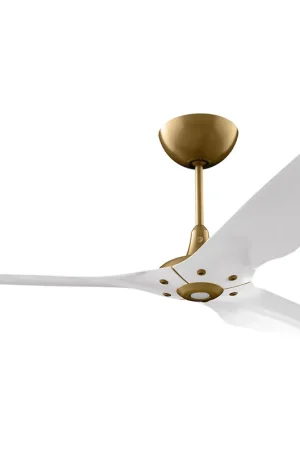 Haiku 60 inch Good as Gold with White Blades Ceiling Fan Handmade