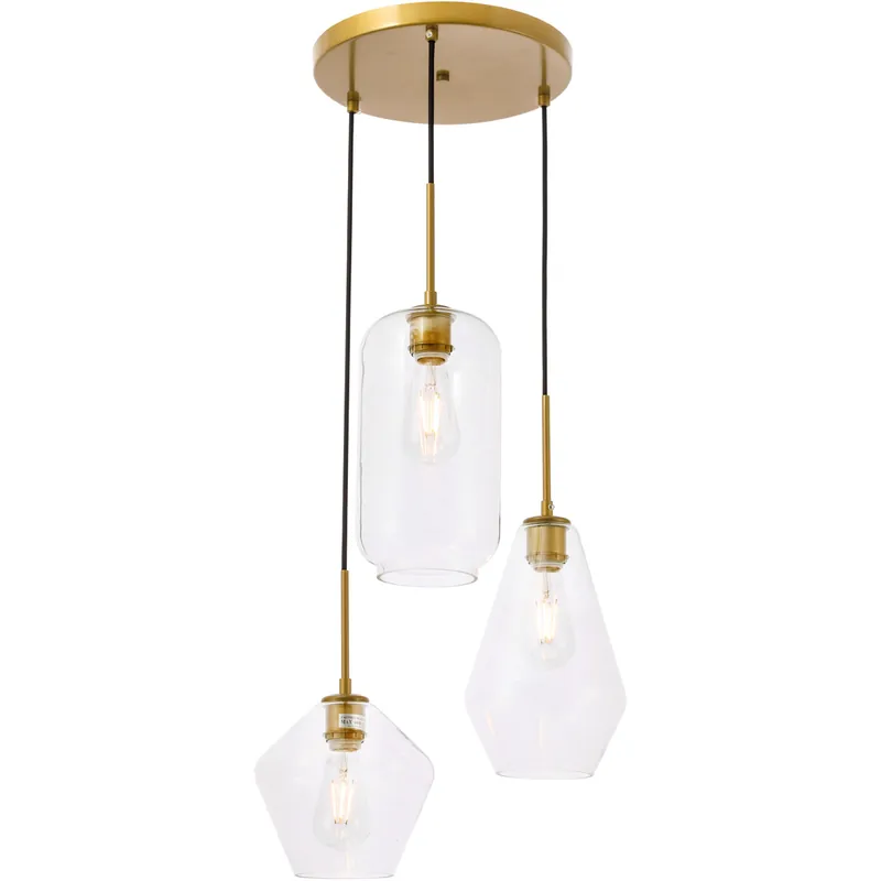 Editor’s Pick Rochester 3 Light 17 inch Brass Pendant Ceiling Light
