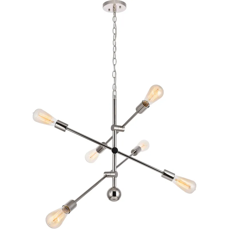 Limited Edition Axel 6 Light 29 inch Polished Nickel Pendant Ceiling Light