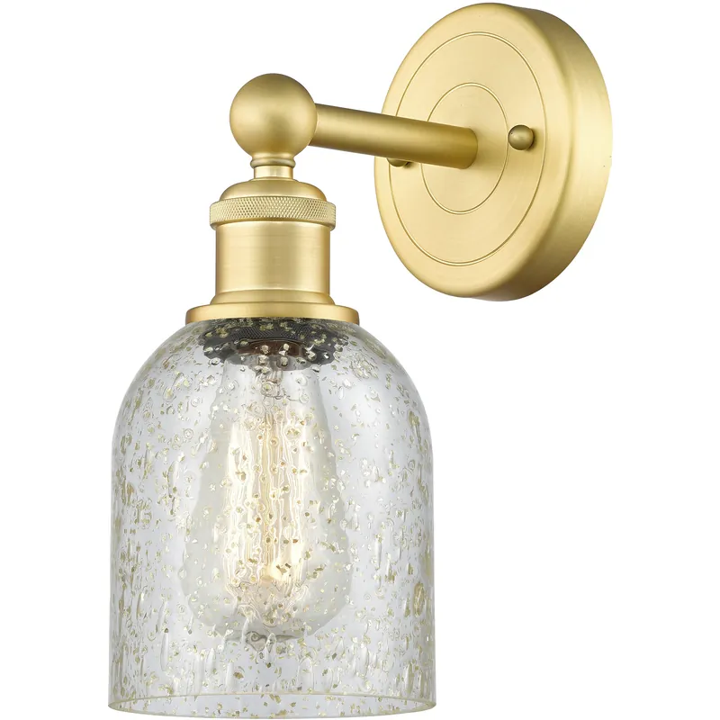 Caledonia 1 Light 5 inch Satin Gold Sconce Wall Light in Mica Glass Last Chance