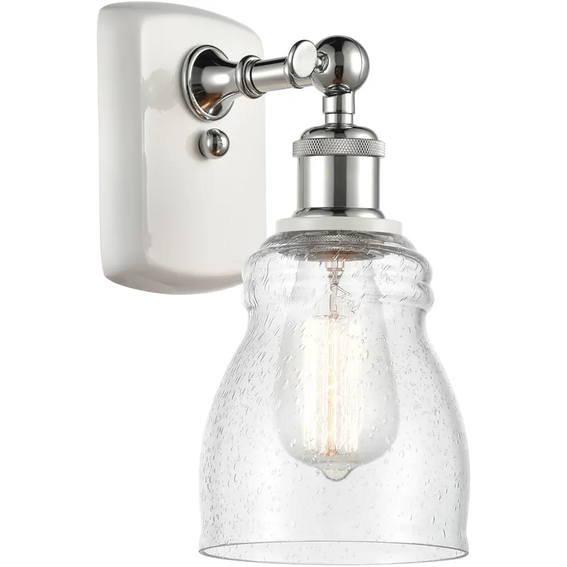 Ballston Ellery 1 Light 5 inch White and Polished Chrome Sconce Wall Light in Seedy Glass, Ballston Sale