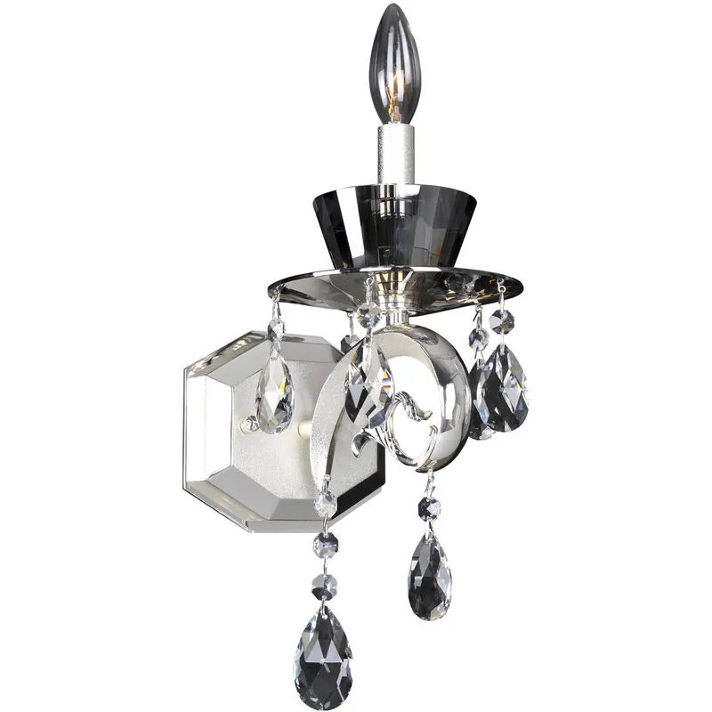 Locatelli 1 Light 6 inch Two Tone Silver Wall Sconce Wall Light in Firenze Clear Don’t Miss Out