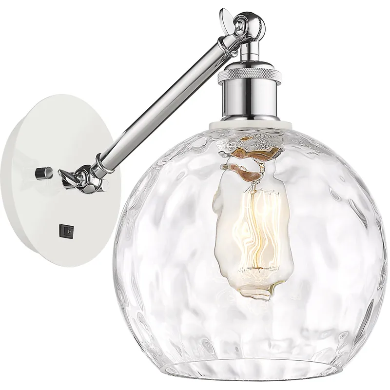 Factory Price Ballston Athens Water Glass LED 8 inch White and Polished Chrome Sconce Wall Light