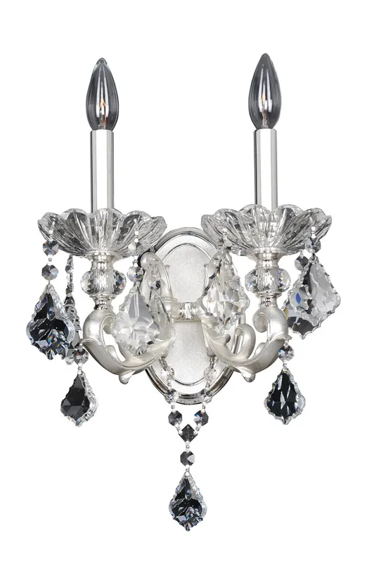 Praetorius 2 Light 10.5 inch Two-Tone Silver Wall Bracket Wall Light Buy Direct