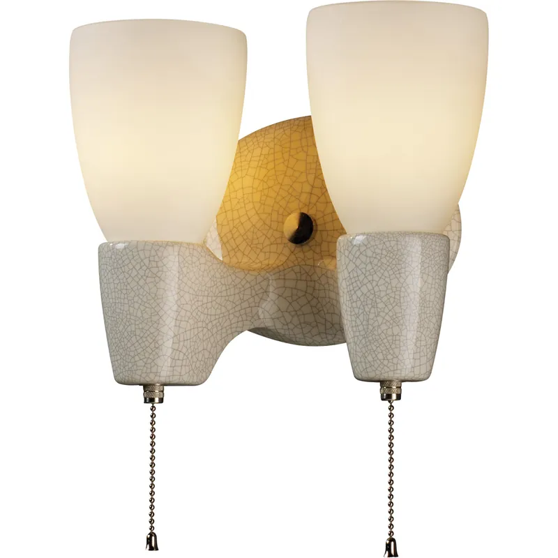 Seasonal Sale Euro Classics LED 9.75 inch Brushed Nickel and White Crackle Wall Sconce Wall Light