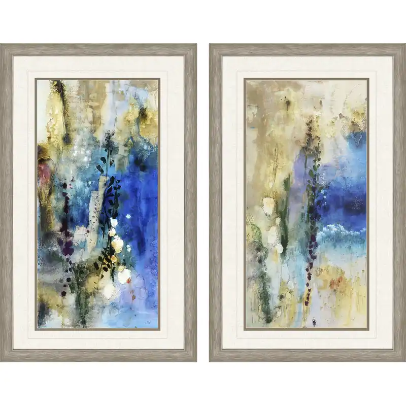 Buy Online Abstract Blue and Brown and Purple Framed Art