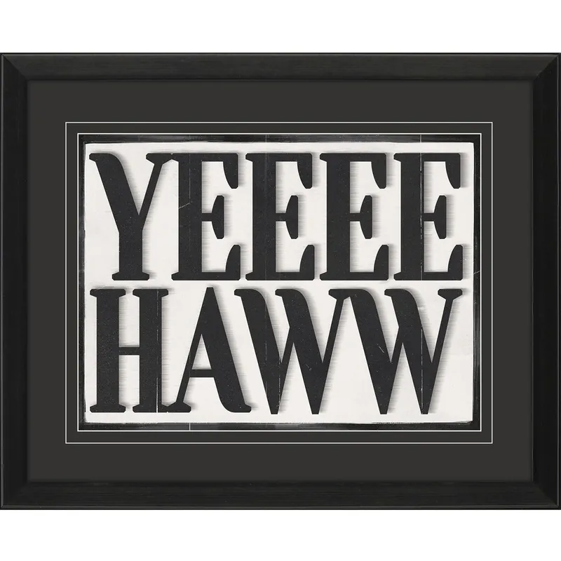 Giddy Upppp Heeyy Yalll Howwdyyyy Yeeee Haww Black and Neutral Framed Art, Propac No Minimum Order