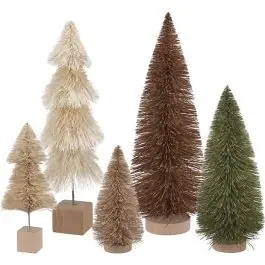 Assorted Winter Bottlebrush Tree Set of 5 Limited Edition