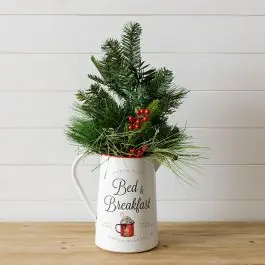 Fast Shipping North Pole Bed and Breakfast Metal Pitcher