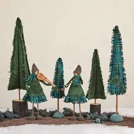 Handmade Girl with Instrument Tabletop Decor Set of 2 Seasonal Sale