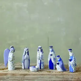 Floral Ceramic 7 Piece Nativity Set Factory Price