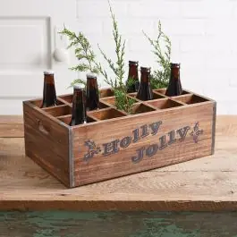 Price Cut Holly Jolly Divided Wood Crate