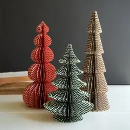 3 Piece Paper Accordion Christmas Tree Set Trending