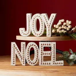 Holiday Word Signs Set of 2 Same Day Shipping