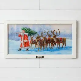 Special Offer Santa Claus Lane Window Wall Decor
