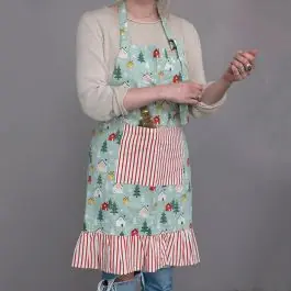 Ruffled Festive Holiday Christmas Apron Price Drop